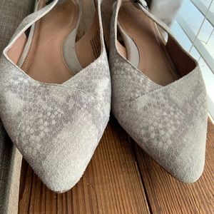 Gray CALSON Suede Snake Print Slingback Flats size 10M